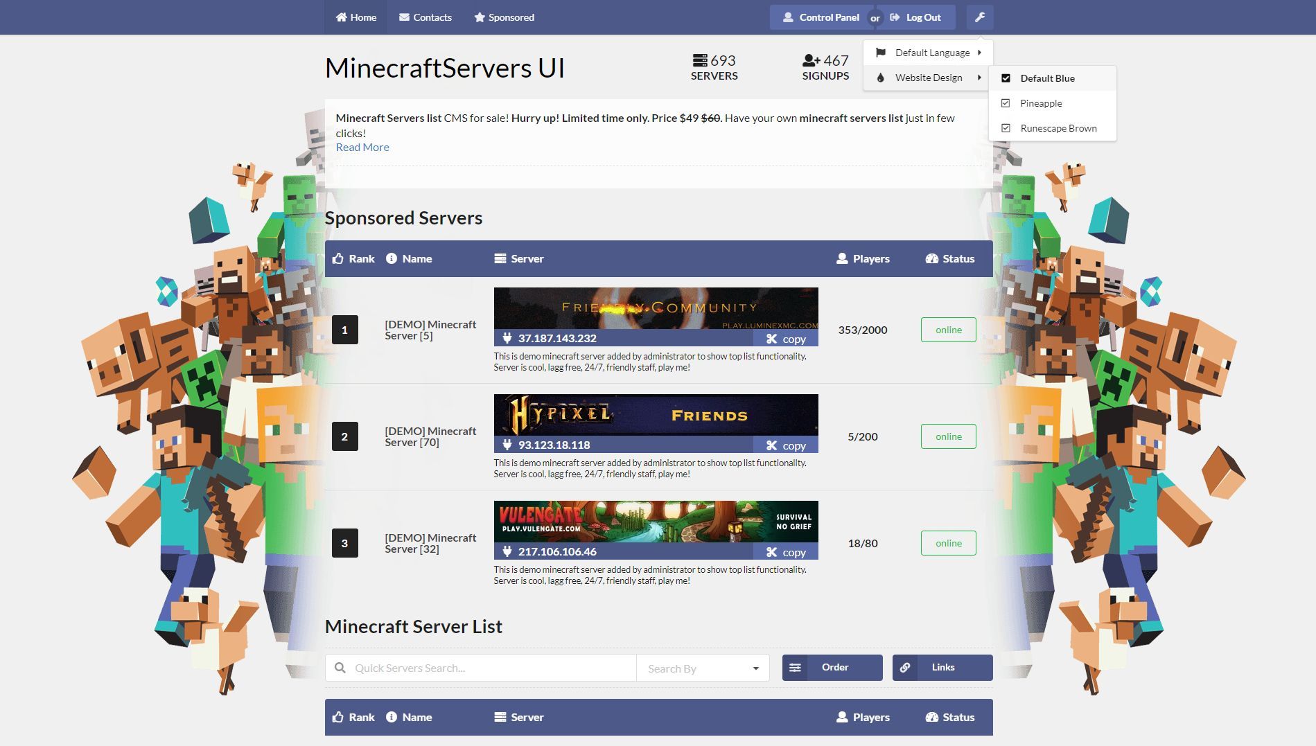 Explore Popular Minecraft Server List with Active Players and Unique Worlds